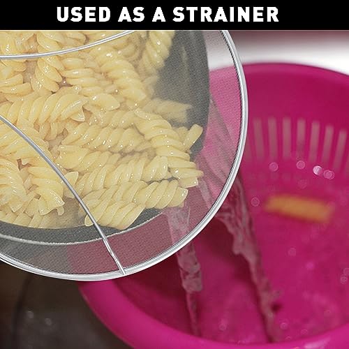 Image of 11 Inch Grease Splatter Screen for Frying Pan, Stainless Steel Fine Mesh Oil Splash Guard to Prevent Burns & Keep Kitchen Clean