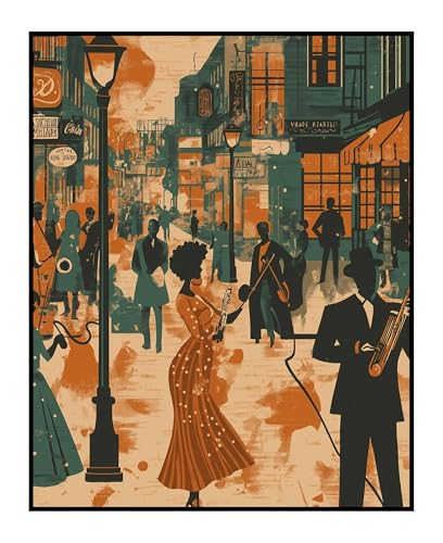 Harlem Renaissance art vintage musical sans cadre pour décoration murale chambre et salon