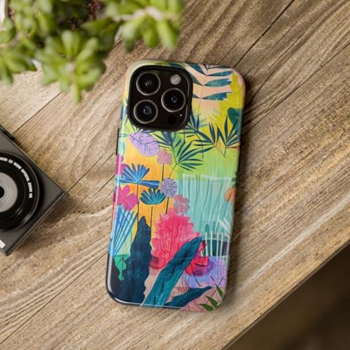 Coque iPhone 16 Pro Max jardin tropical brillant protection multicolore