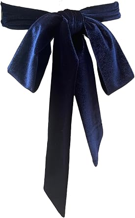 Women Velvet Sash Waist Belt Bow Tie Belt Skinny Neck Scarf for Bridal Wedding Special Occasion Dress