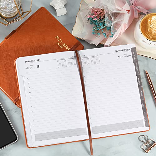 2023-2024 Appointment Book & Planner - Jul 2023 - Jun 2024, Daily Hourly Academic Planner 2023-2024, 5.75" X 8.25", 60-Minute Interval, Faux Soft Leather Cover, Premium Paper, Pen Loop, Inner Pocket #TOP1
