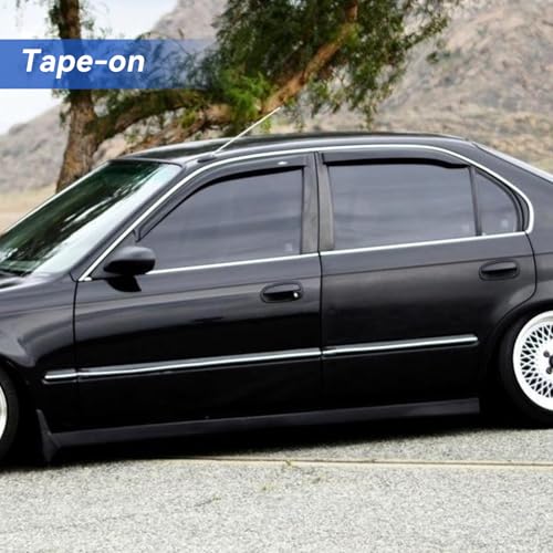 Image of Window Visors Rain Guards Shield for 1996-2000 Honda Civic Sedan, Out-Channel Window Vent Wind Deflectors Visors Shades for 96-00 Civic