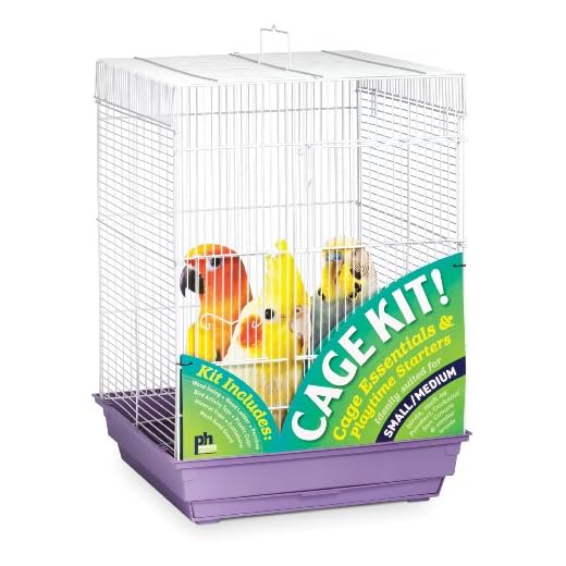 Prevue Pet Products Square Roof Bird Cage Kit - White and Purple