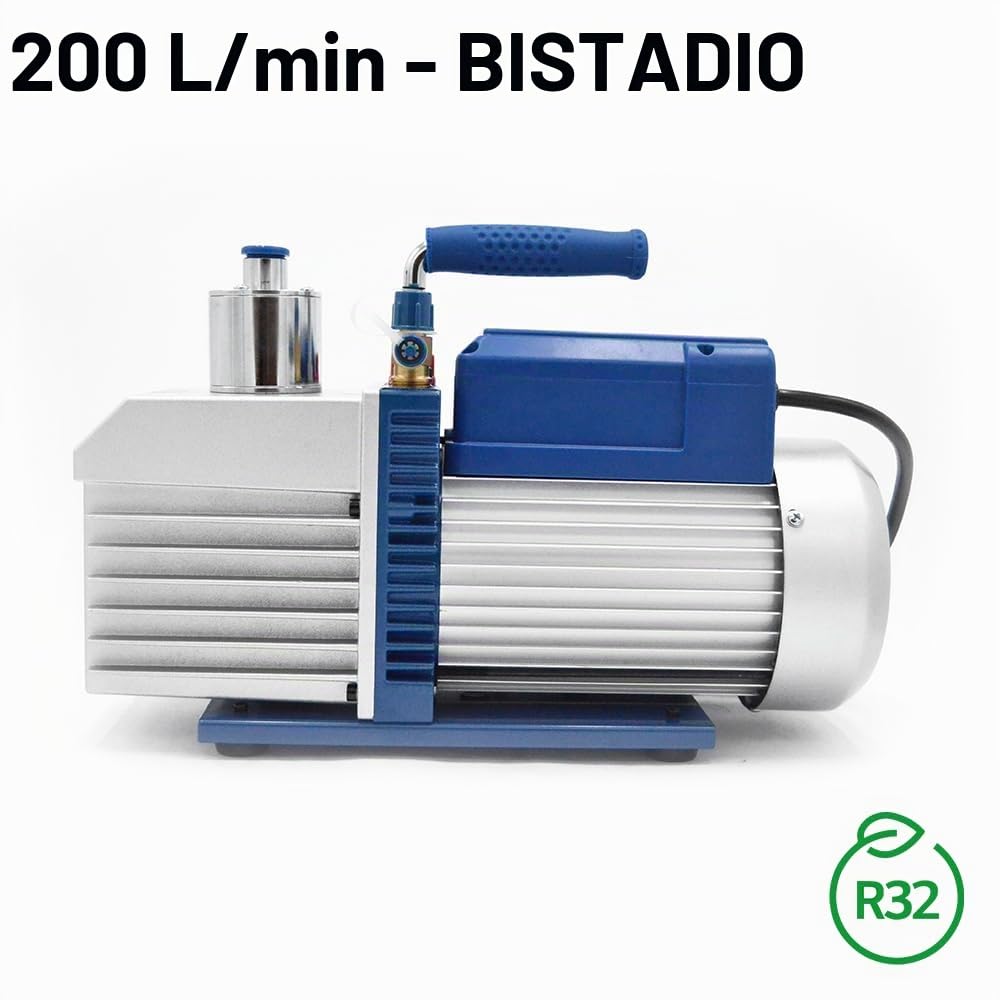 3S SuperSamaStore Pompa del Vuoto Bistadio 200 lt/min per Impianti Gas R32 e R1234YF, VE260, Alta Efficienza, Pompa del Vuoto Professionale per HVAC e Sistemi Refrigerazione