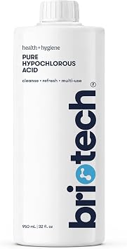 BRIOTECH Pure Hypochlorous Acid Cleanser, HOCl Solution, 32 fl oz Refill | Original premium topical formula, multi-purpose cleaner, family approved, pet friendly for surface care routine use