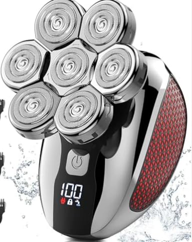 Head Shavers for Bald Men, Professional 5-in-1 Electric Head Shaver Grooming Kit, 7D Floating Wet & Dry Electric Razor for Bald Heads with LED Smart Display & Type-C Charging for Hair/Face/Beard