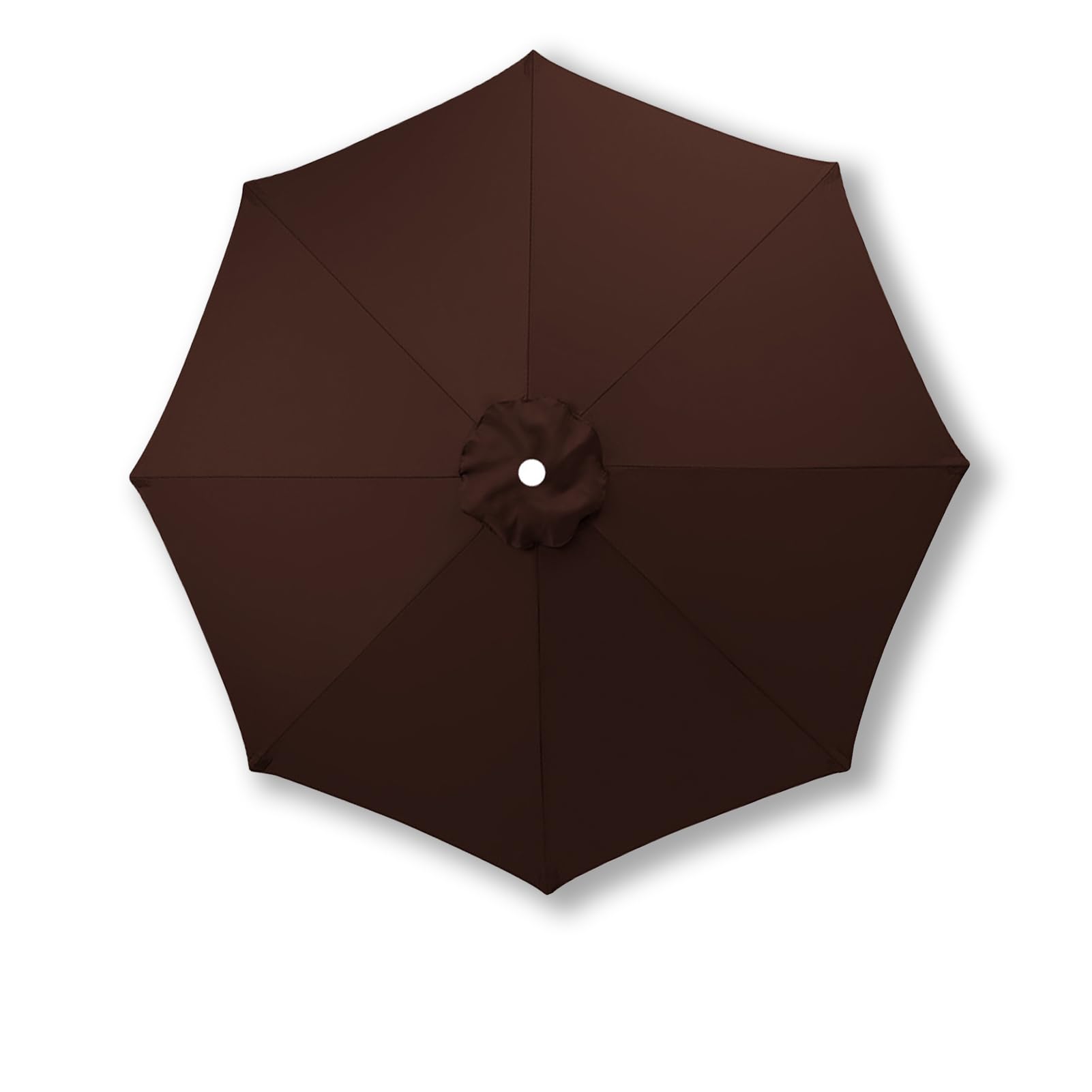 UemumPem 3.5m/3.0m/2.8m/2.7m/2.5m/2.3m/2.0m Replacement Parasol Canopy, 6/8 Ribs for Garden Umbrella Replacement Fabric, UPF 50+ Parasol Replacement Canopy for Market/Beach (Brown,2.0m / 8 Ribs)
