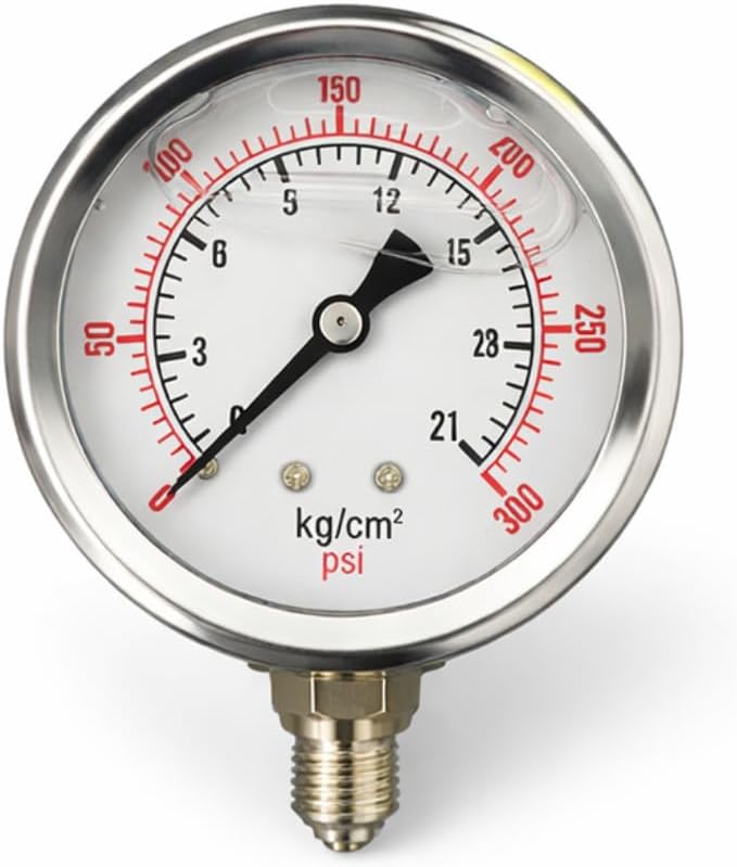 IONIX water pressure gauge, pressure gauge to check water pressure, pressure meter for water pump, Pressure gauge, Accurate 2.5 inch Large display (21 Kg Down Entry)