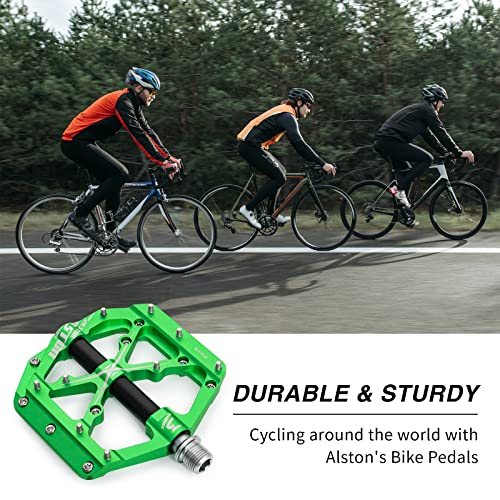 Alston Mountain Bike Pedals 3 Sealed Bearing Colorful Machined Cycling Ultra Strong Spindle Alloy Non-Slip Lightweight Pedal For Mtb And Road Bike 9/16" #TOP5