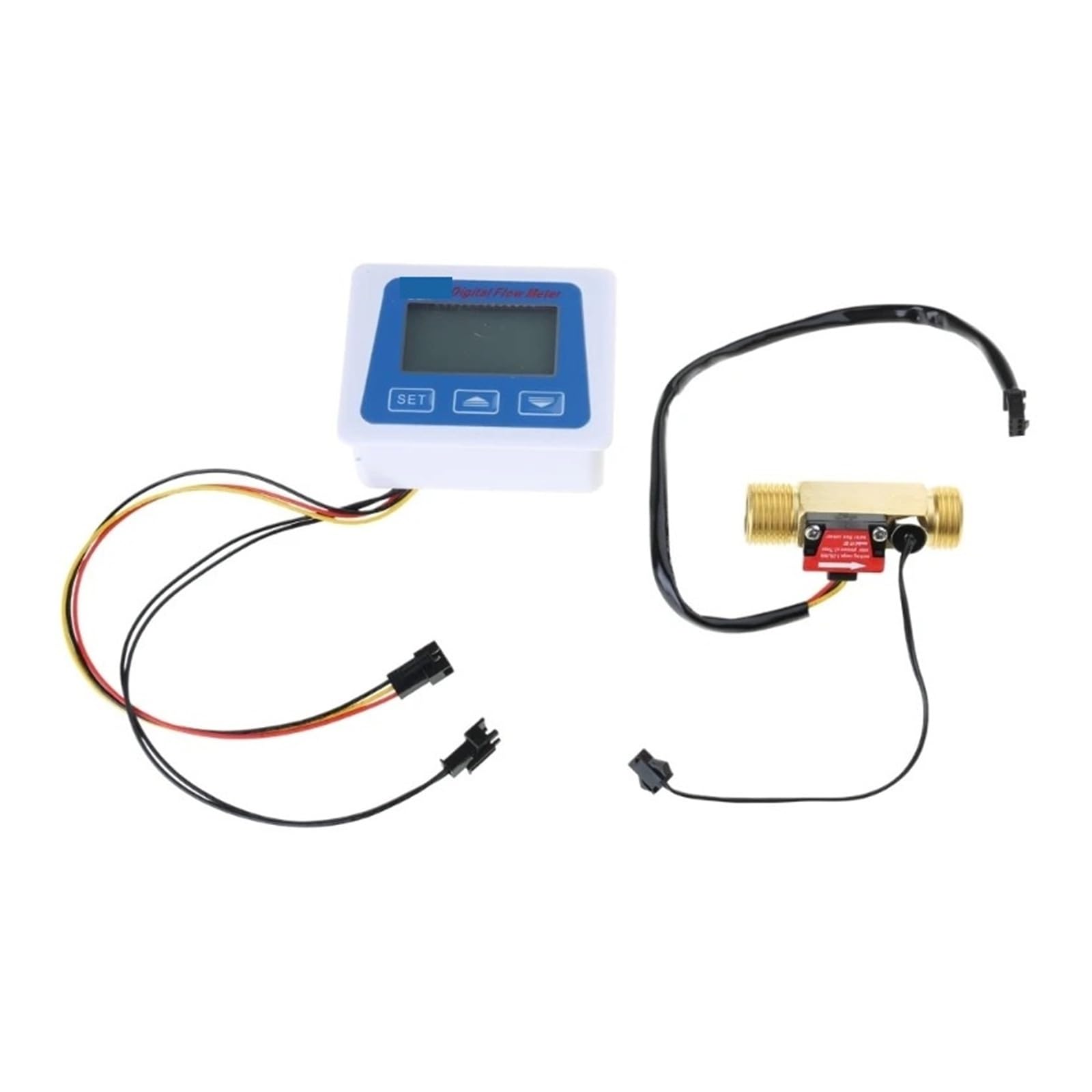 Medidor de flujo de agua con pantalla LCD digital, registro de temperatura y tiempo, sensor de flujo G1/2" con retroiluminación
