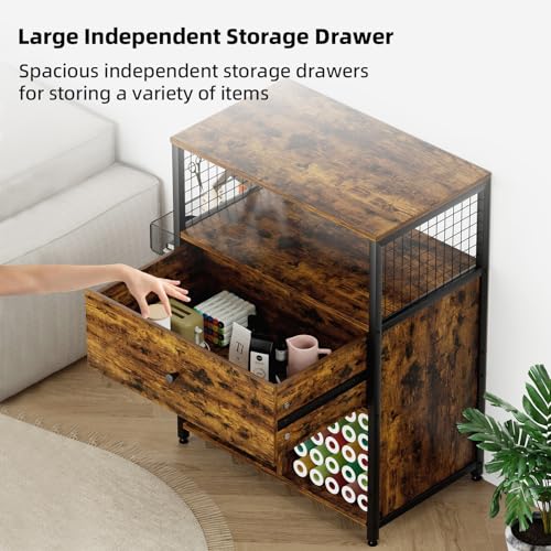 ircpen organization and storage compatible with cricut machines cabinet with 25 vinyl roll amp drawer holder table desk workstation for craft room home rustic brown