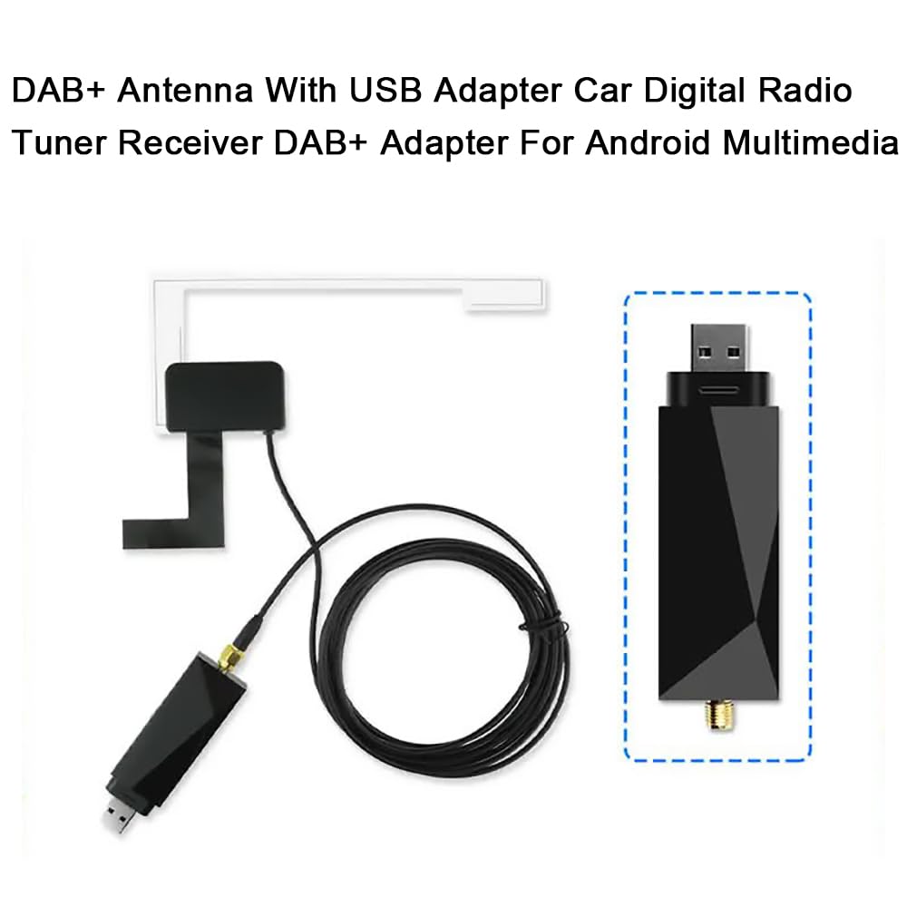 Adaptador digital para coche DAB/DAB+, sintonizador de radio con antena para radio de coche Android