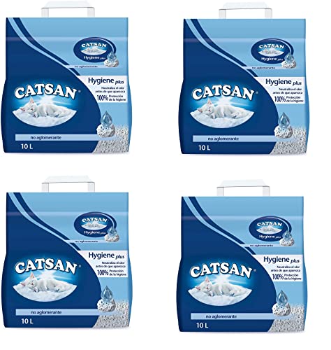 6 Packungen Catsan Hygiene Plus 10 l für Katzen, 60 l, Weiß