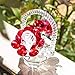 H&D HYALINE & DORA Crystal Red Rose Flower Basket Crystal Collectible Figurines Ornaments for Home Decor Table Centerpiece