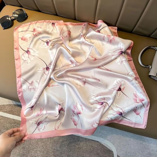 27.5 Inches Satin Bandanas Head Scarf for Women Silk Neck Scarves Accessories for Sleeping Handbags Scarf4