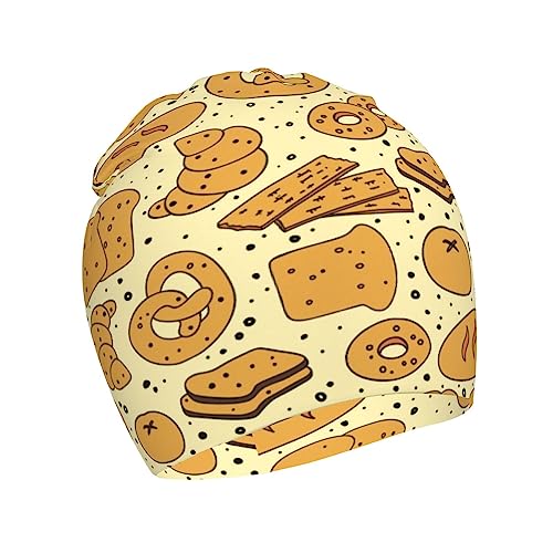 Rqzwdq Croissant Bread Point Kids Beanie Hats Warm Knit Beanie Cap Skull Caps Gifts Decor for Boys Girls White