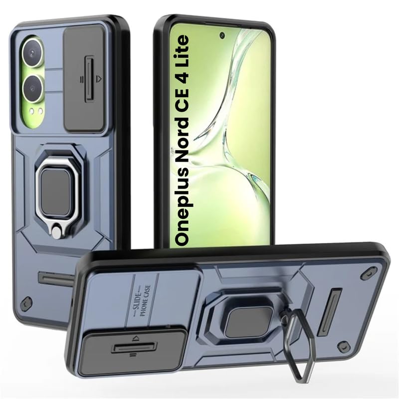 Prime Retail Heavy Duty Armor Back Case Cover for Oneplus Nord CE4 Lite - Magnetic Kickstand Ring with Camera Shutter Protection, Rugged Bumper Hard Back Cover for Nord CE 4 Lite (PC & TPU|Blue) (B0DBGPMNVK) Amazon Price History, Amazon Price Tracker
