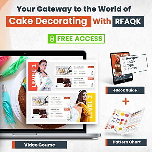 Rfaqk 50Pcs Cake Turntable Set -12" Aluminum Revolving Cake Stand- Professional Cake Decorating Supplies Kit With Straight & Offset Icing Spatula-Numbered Icing Tips & Bags- Cake Leveler #TOP4