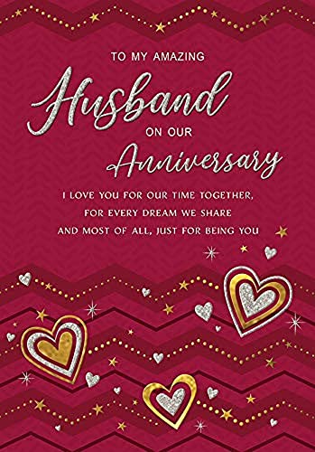 Regal Publishing Modern Annivesary Card for Husband - 9 x 6 inches