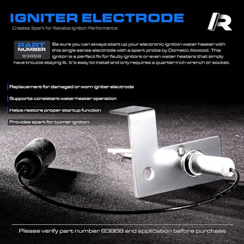 Image of RV Water Heater Burner System Repair Kit for Atwood 92078 Solenoid Gas Control Valve, 91638 Main Burner Tube, 93868 Igniter - Compatible with 6 Gallon Tanks, G6A-8E G6A-6E G6A-4E GC6AA-10E, GCH6A-7E