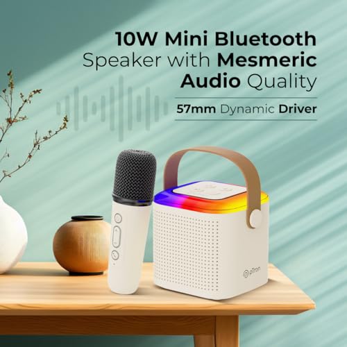 pTron Newly Launched Fusion Tunes 10W Mini Bluetooth Speaker, Wireless Karaoke Mic, 8Hrs Playtime, Vivid RGB Lights, Voice Effects, Multi-Play... - Image 2