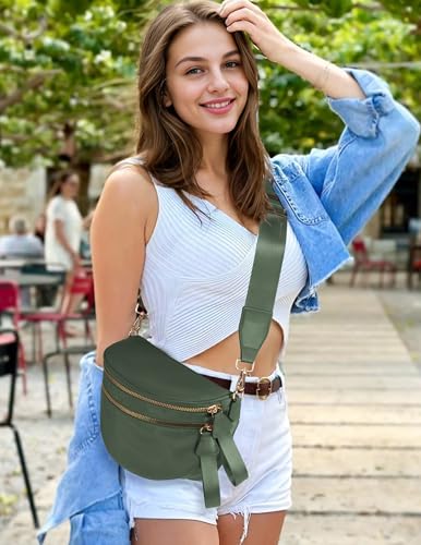 Image of FEIBOON Spacious Nylon Crossbody Bag Bum Bag Handbags Wallets Purses Trendy Shoulder Bag for Women