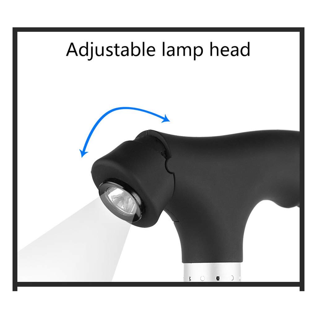 Bastón Plegable con luz LED, muleta de Viaje para aleación de Aluminio Ajustable, Ayuda para Caminar Flexible y Duradera, Fuerte, Ligero y Antideslizante Interesting