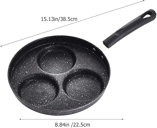 Miniatura 3 de Luxshiny Sartén antiadherente para huevos, 3 tazas, sartén para panqueques, olla redonda dividida, para panqueques, hamburguesa, huevo escalfado
