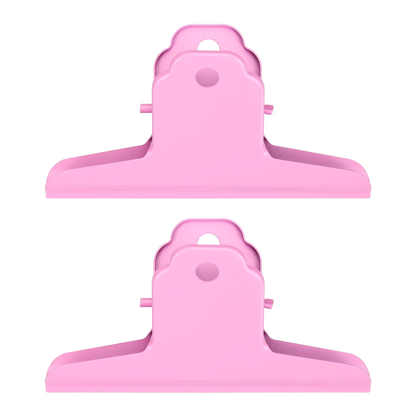 PATIKIL 2Pcs Extra Large Binder Clips, 3.9" Metal Chip Clips Paper Clamps Hinge Clamp for DIY Crafts, Paintings, Drawings, Photos, Snacks, Foods Home Office Supplies, Pink