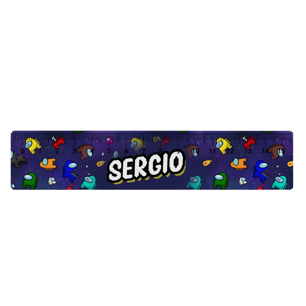 Personalised Ruler For Kids, Cartoon, Gaming theme, Metric with Centimeters, Straight Ruler for Students. (15 cm)