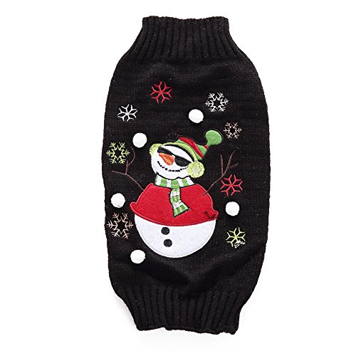 NACOCO Dog Sweater Pet Snowman Sweaters with The Ball Christmas Holiday Party for Cat and Puppy (XS)