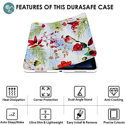 Image of DuraSafe Cases for iPad PRO 11 Inch 2 [ Pro 11 2nd 2020 ] Generation A2228 A2068 A2230 MY232HN /A MXDC2HN /A MXDE2HN /A MXDD2HN /A Ultra Slim Smart Auto Sleep /Wake Printed PC Cover - Birds & Flowers