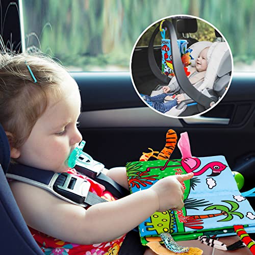2PCS Baby Books 0-6 Months Infant Toys 0-3 3-6 6-12 Months Baby Tummy Time Sensory Toys 3 4 5 6 Month Newborn Must Haves Crinkle Touch Feel Busy Soft Books for Babies Boys Girls Christmas Shower Gifts - Image 6