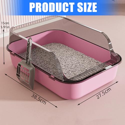 Caja de arena para gatos semi cerrada grande miniatura 6