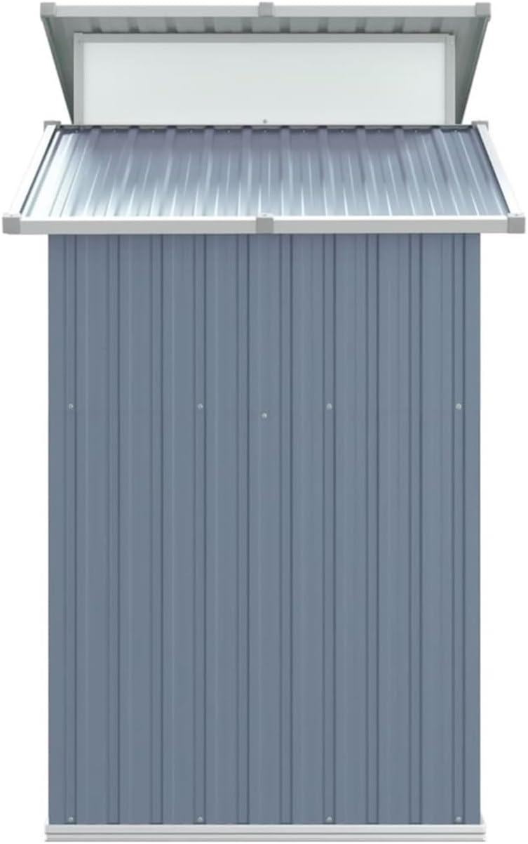 Garden Sheds 106.3"" x 51.2"" x 82.1"" Garden Shed Grey Galvanized Steel Easy to Assemble for Outdoor Backyard Gardens Outdoor Storage Sheds