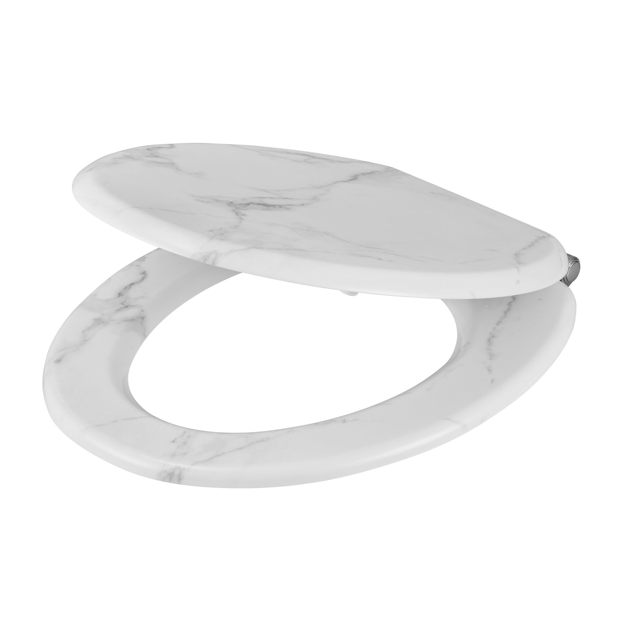 GoodHome Abattant WC Pilica Marbre Blanc et Noir MDF avec Frein de Chute