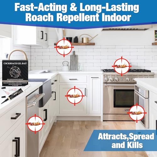 Image of 4 Tubes Cockroach Gel Bait for Home Indoor Outdoor,Powerful Roach Repellent
