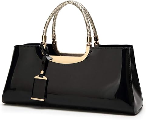 jessie Patent Leather Structured Shoulder Handbag Women Evening Party Satchel Crossbody Top Handle Bags | Patent Leather