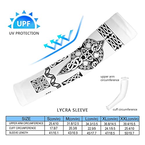 Manches de bras de compression motif runes vikings avec protection UV été - 5