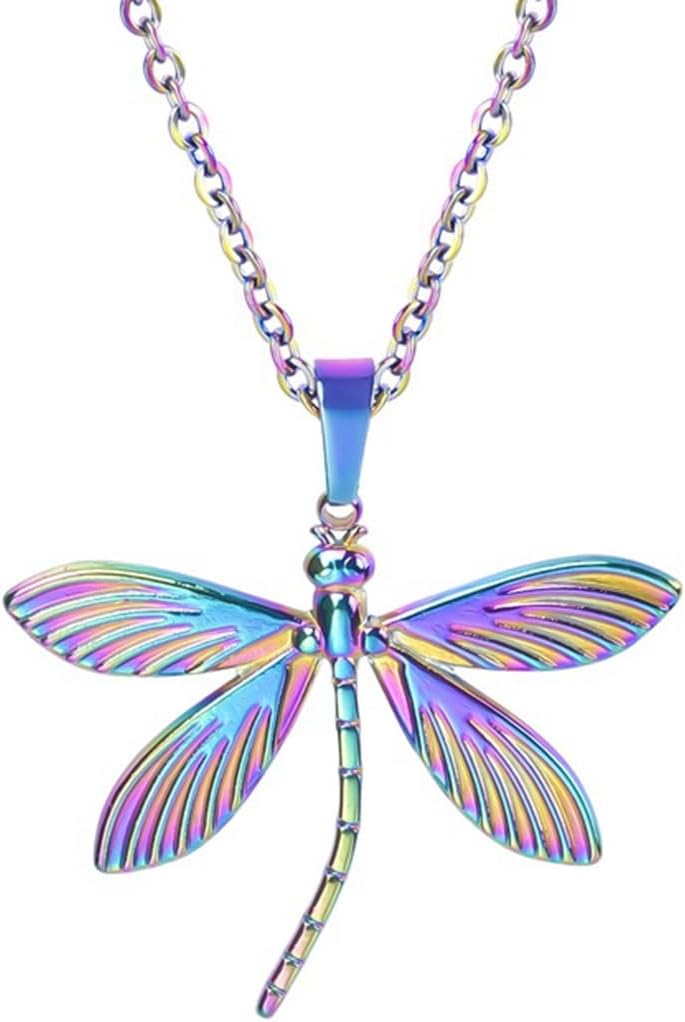 Jude Jewelers Stainless Steel Dragonfly Style Holiday Cocktail Party Statement School Class Pendant Necklace