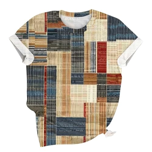 Summer Tops for Womens Short Sleeve Shirts Beach Vacation Clothes Fashion Plus Size Tshirts for Teen Girls 2025