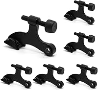 Vista 21 de Paquete de 4 topes de puerta de perno de bisagra negros, tope de puerta de perno de bisagra ajustable de alta resistencia con puntas de tope de goma