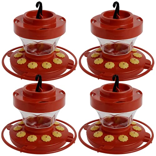 First Nature 3091 4 Pack 16 Oz Hummingbird Nectar Flower Feeder- Made in The USA