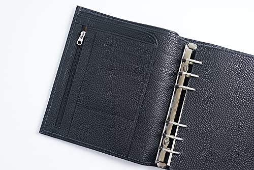 Moterm Personal-Wide Luxe Rings Planner - Genuine Leather Binder Organizer (Pebble-Black, 30Mm Ring) #TOP2