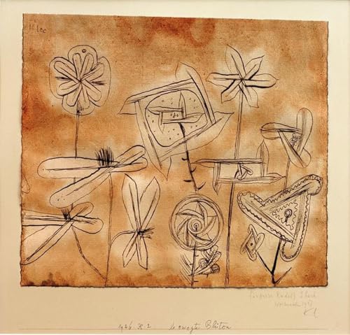Tableaux peinture sur toile Paul Klee fleurs en mouvement 60x90cm pour chambre
