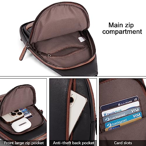 Image of CLUCI Crossbody Bags for Women Men,Leather Sling Bag Cross Body Backpack for Woman Gifts for Women Birthday Unique
