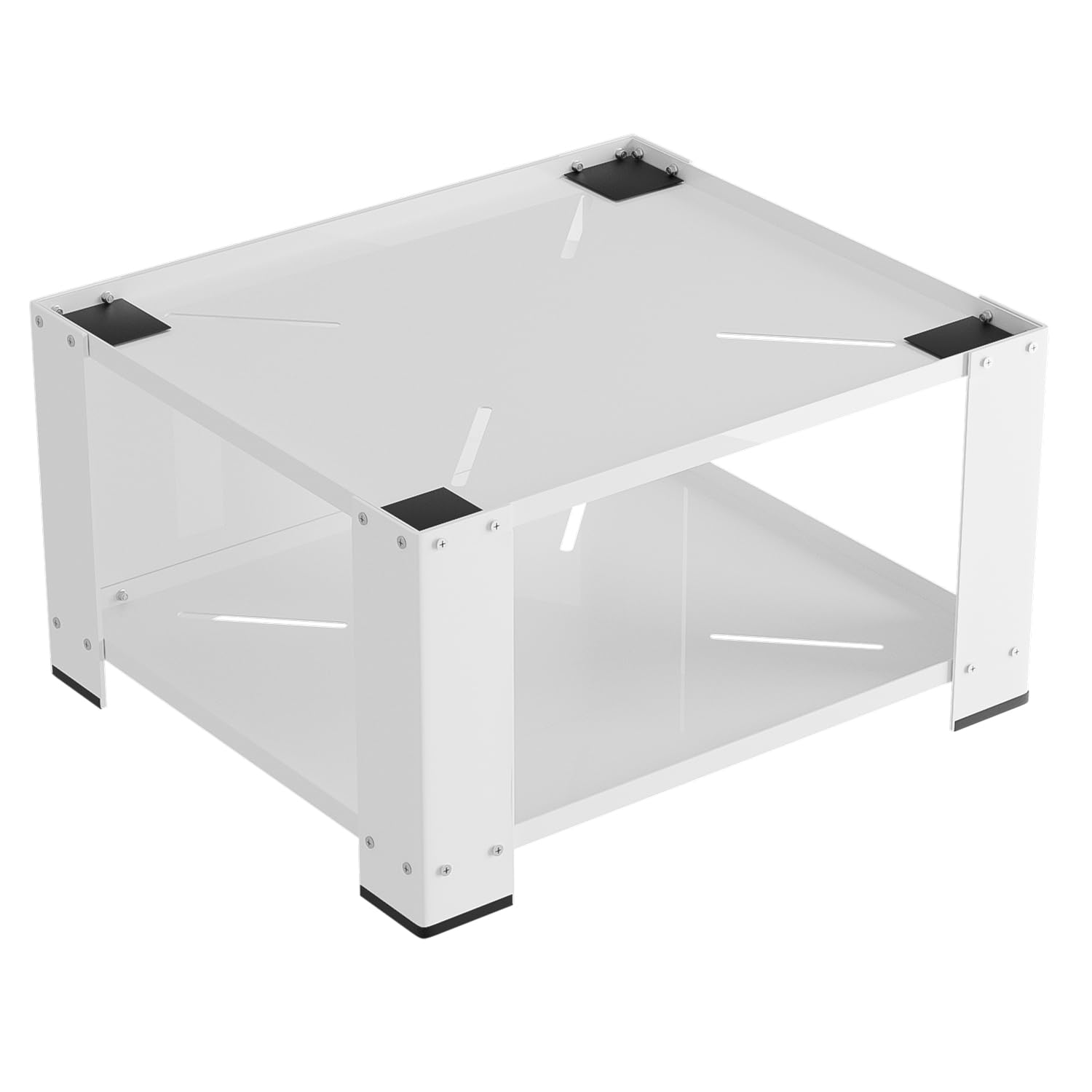 Fiqops Support de machine à laver avec étagère jusqu'à 150 kg, meuble bas pour machine à laver, socle stable pour sèche-linge, réfrigérateur, 60,6 x 60,6 x 40 cm, blanc
