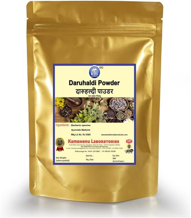 Kamdhenu Laboratories Daruhaldi Powder Mini Pasupu Powder Barberis Aristata 100 Gram