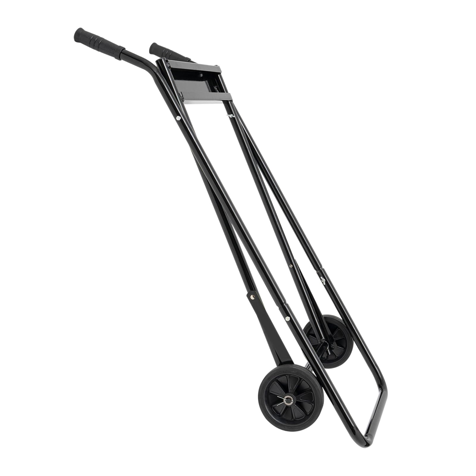 Carrello Pieghevole da 70 kg per Motore Fuoribordo, Trolley con Supporto per Barca, Ruote Solide, Nero