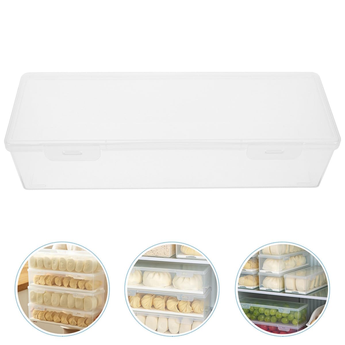 Genérico Cajas de Conservación para Refrigerador 3 Piezas Tapa Sellada Contenedores Rectangulares para Pasta Pan y Frutas Caja para Mantener Frescura y Organizar Alimentos en Cocina